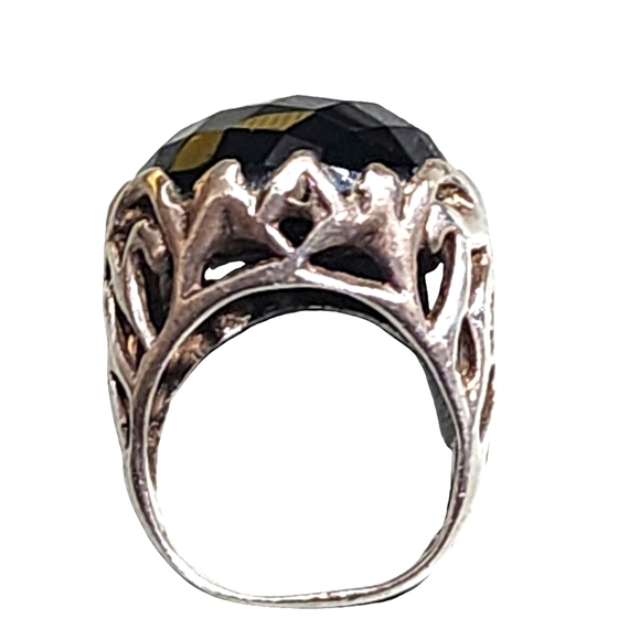 Sterling silver Big Dome chunky ring with black stone size 7 Fine Jewelry - Picture 5 of 7